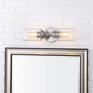 Cera Farmhouse Industrial Iron Cylinder LED Sconce - JONATHAN Y